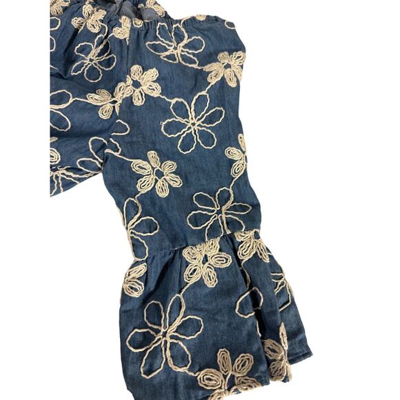 Label by Five Twelve Dress Women’s  Size 4 Chambray Blue White Embroidery Boho - Picture 9 of 9